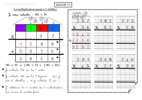 Maths 13 Ce2 La Multiplication Posée à 2 Chiffres La Classe Des Ce