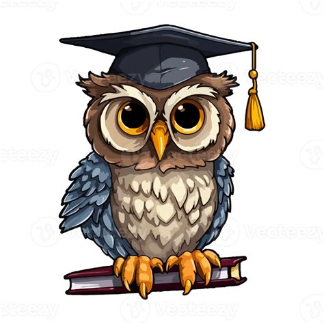 Owl Graduation Ceremony Bird Cartoon Graduation Gown Animals Square