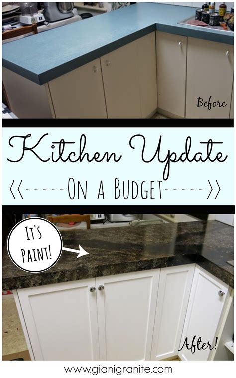 Kitchen Update On A Budget Countertop Paint That Looks Like Granite