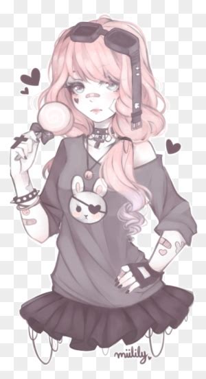 Photo Pastel Goth Girl Anime Free Transparent Png Clipart Images