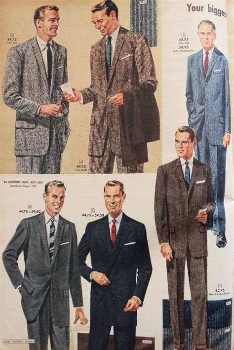 1950s Mens Fashion 1957 Mens Suits With Texture Were Very Popular In
