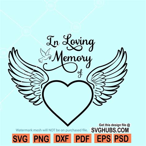In Loving Memory Svg Angel Wings Svg Memorial Day Svg Svg Hubs