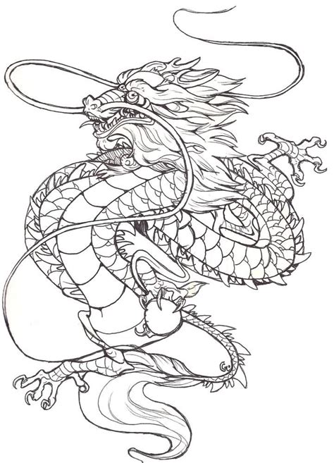 Classic Black Outline Chinese Dragon Tattoo Design Small Dragon Tattoos Chinese Dragon