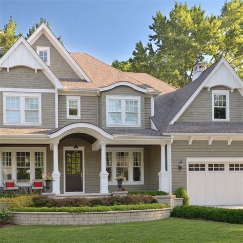 House with grey windows upvc windows grey windows front doors with windows house windows outdoor paint colors red brick house exterior if your home is brick, cloud white is not the best trim colour! match to Benjamin Moore Copley Gray on the cedar SIDING ...