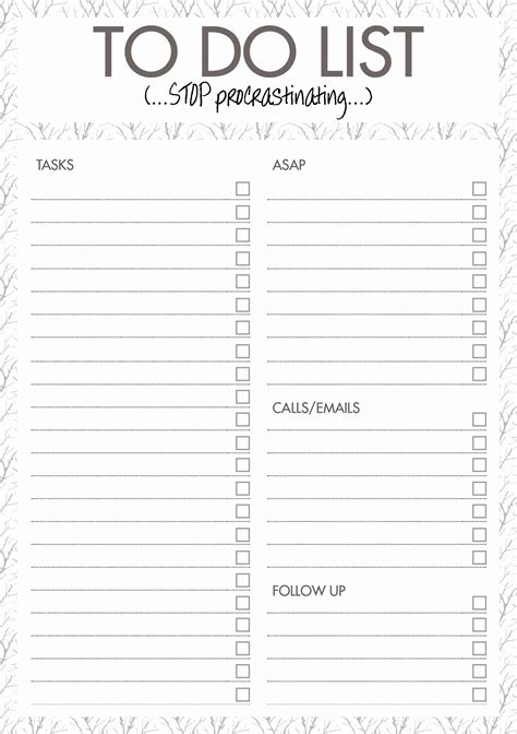 The Printable To Do List Is Shown In Black And White