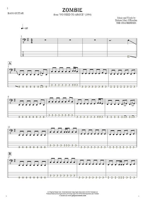 Zombie Chords The Cranberries Zombie Chords Chordify Learn To