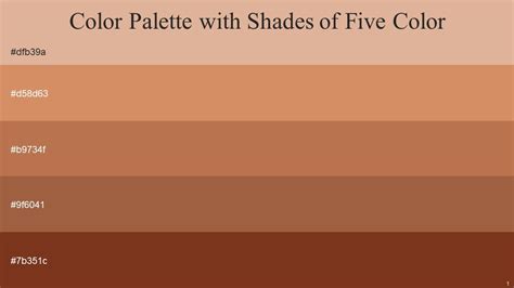 Color Palette With Five Shade Brandy Copperfield Santa Fe Sepia Skin