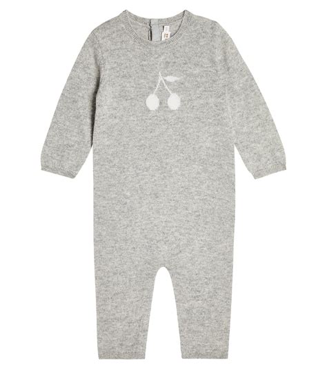 Baby Intarsia Cashmere Bodysuit In Grey Bonpoint Mytheresa