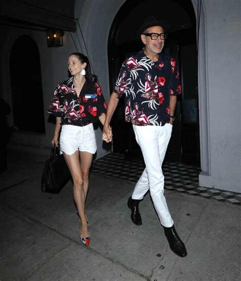 Jeff Goldblum And His Wife Wearing Matching Prada Shirts Popsugar Fashion Photo