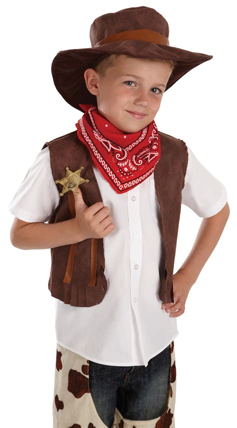 Boys Cowboy Costume For Wild West Fancy Dress Kids Childrens