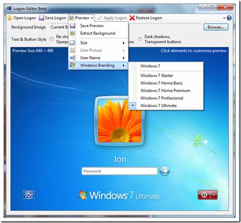 Logon Editor Customizing Your Windows 7 Logon Screen Nextofwindowscom