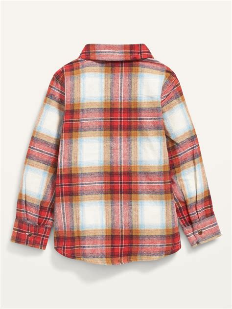 Drop Shoulder Plaid Flannel Shirt For Toddler Girls Old Navy
