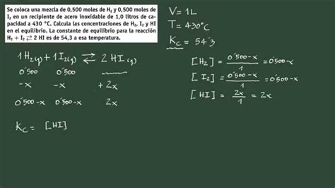 05 Equilibrio Químico Cálculo De Las Concentraciones En El