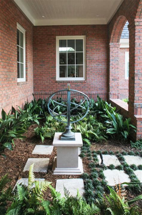 Get inspiration for landscaping, plants, and garden edging. Stratford Rose French Country Courtyard home by Hood ...