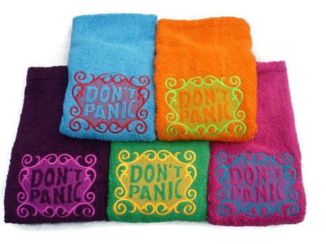 Dont Panic Hand Towel Luxury Towel Dont Panic Etsy