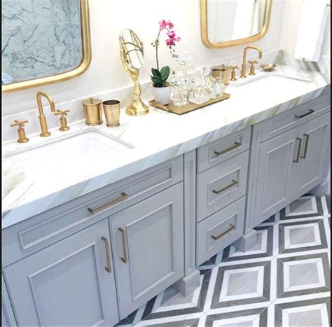 Champagne Gold Fixtures Diy Bathroom Decor White Bathroom Cabinets
