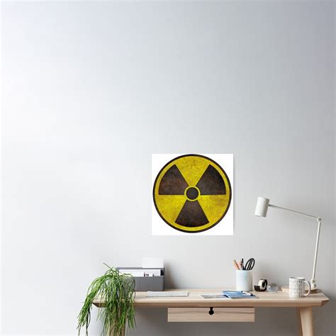 Radioactive Fallout Symbol Scratched Poster For Sale By
