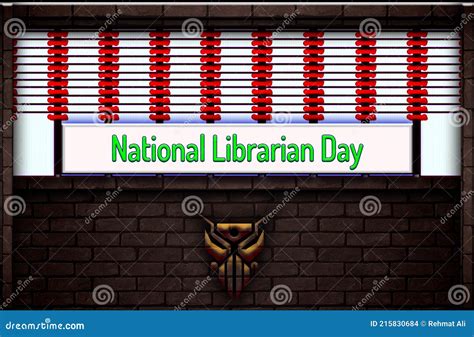 April Month Special Day National Librarian Day Neon Text Effect On