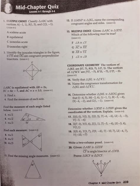 Honors Geometry Vintage High School Mid Chapter Review 41 44
