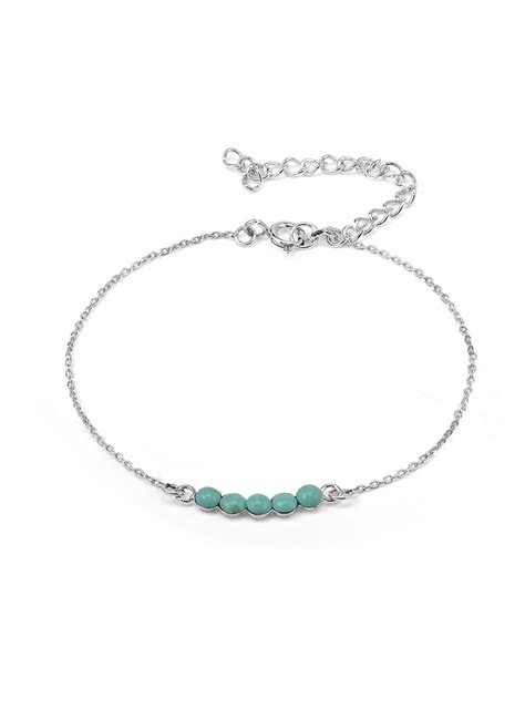 Believe Silver Bracelet With Turqouise — Jewellery Co Australia