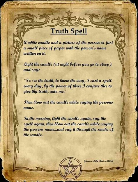 Pin By Mirette Mcgauran On S Truth Spell Wiccan Spells Spells Witchcraft