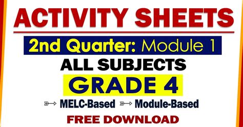 English 7 q2 | link 1; GRADE 4 ACTIVITY SHEETS (2nd Quarter: Module 1) - DepEd Click