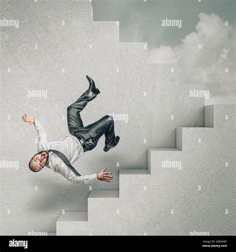 Man Falling Down The Stairs Stock Photo Alamy