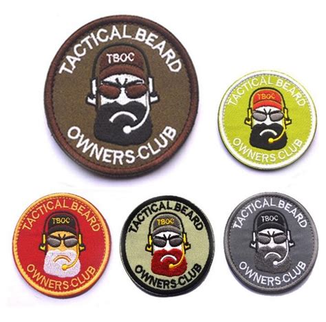 Embroidery Tactical Beard Patch 3d Hook And Loop Patch Military Morale