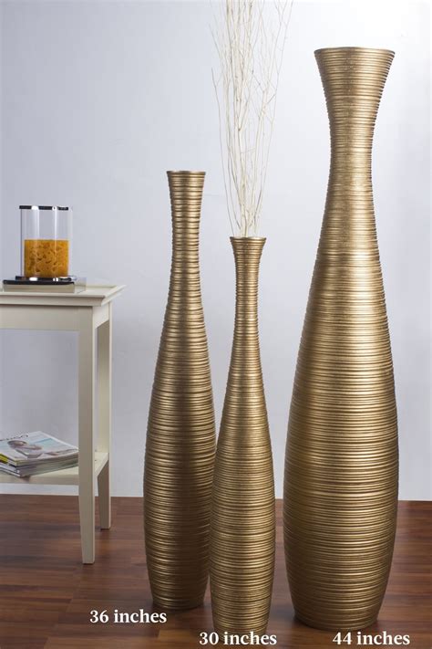 Home Décor Vases Home Leewadee Tall Big Floor Standing Vase For Home Decor 36 Inches Mango Wood