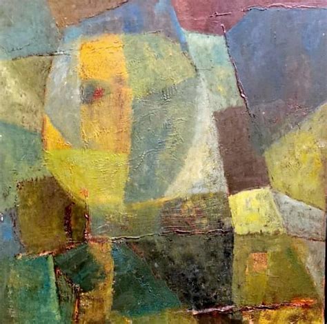 Abstractism Geometric Style Painting Oil On Canvas France 1960s For