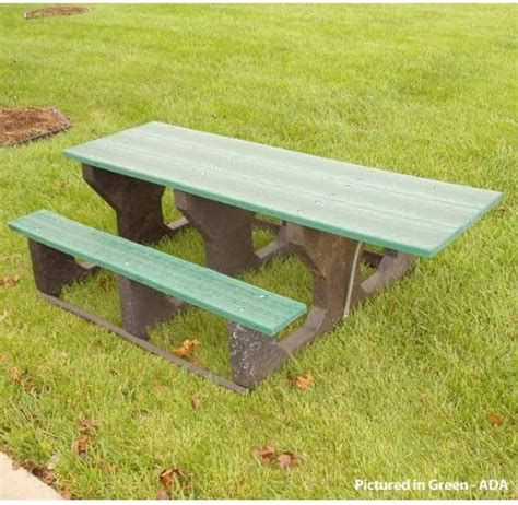 Jayhawk Recycled Plastic Ada Picnic Table Gray Patio Lawn And Garden