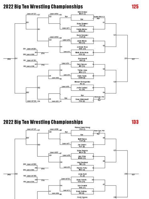 Big Ten Wrestling Championships 2024 Brackets Updated Dory Odelinda