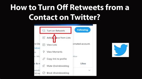 how to turn off retweets from a contact on twitter youtube