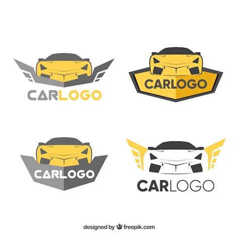 Free Vector Golden Car Logo Pack