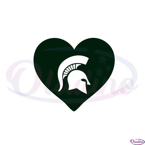 Michigan State Spartan Strong Heart Svg Graphic Designs Files
