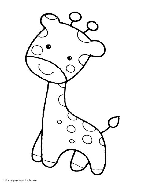 Preschool printable coloring pages. Giraffe || COLORING-PAGES-PRINTABLE.COM