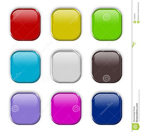 Set Of Colorful Buttons Stock Illustration Illustration Of White