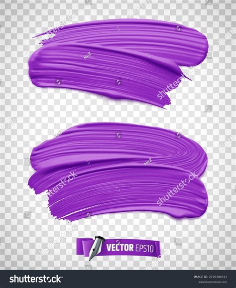 Vector Realistic Purple Paint Brush Strokes Stock Vector Royalty Free