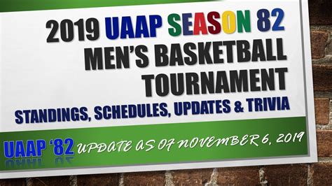 Uaap 2019 Mens Basketball Season 82 Standings Schedules Updates And