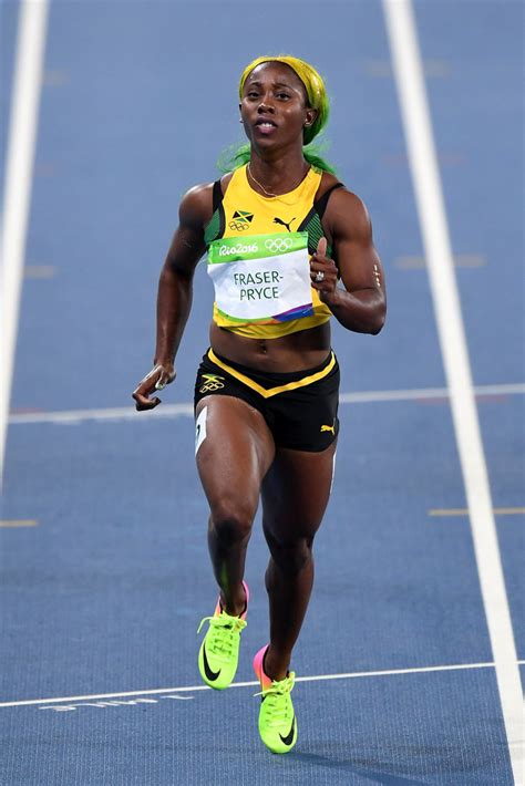 She was the first caribbean woman to win a gold medal for the 100 m event at the olympics, which she achieved in 2012. Shelly-Ann Fraser-Pryce Photos Photos - Athletics - Olympics: Day 7 - Zimbio