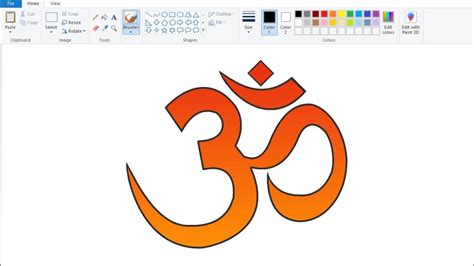 How To Draw Beautiful Om Symbol In Computer Using Ms Paint Om Symbol