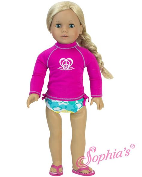 Bathing Suit Wrash Guard Top Fits 18″ American Girl Dolls Doll Peddlar