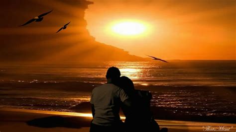 Romance At Sunset Beach Pretty Romantic Bonito Sunset Couple Hd