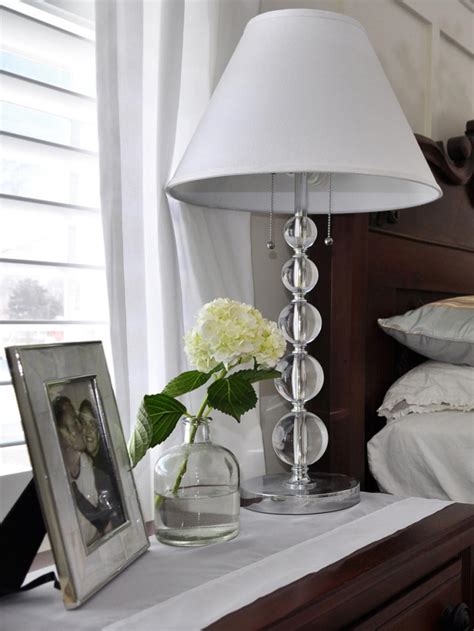 Glass Elegance This Clear Glass Lamp And White Shade Are Perfect For A