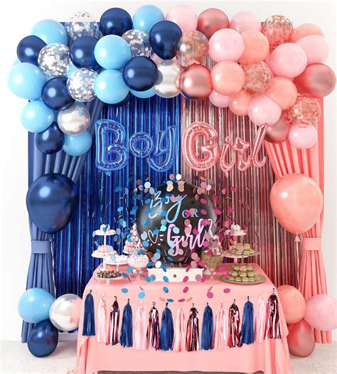 Buy Gender Reveal Tassels With Gender Reveal Balloon Navy Blue Rose Gold Balloons Balloon