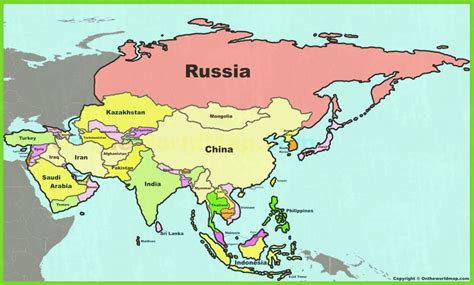 Printable Map Of Asia With Countries Printable Maps