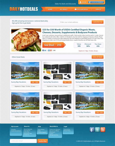 Exclusive Freebie: Daily Deals Website PSD Template [Free Download] #
