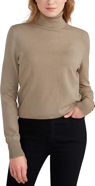 Woolen Bloom Womens Casual Long Sleeve Turtleneck Sweater Lightweight