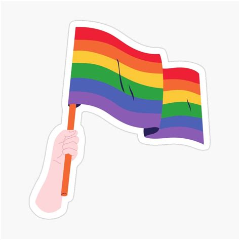 Lgbtq Pride Flag Glossy Sticker By Laura Wong In Pride