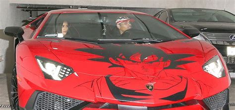 Photos Chris Brown Ruins Expensive Lambo Car With Huge Goku Paint